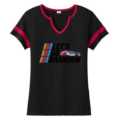 Let's Go Brandon Racing ORIGINAL Ladies Halftime Notch Neck Tee