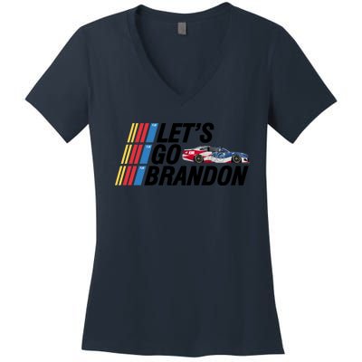 Let's Go Brandon Racing ORIGINAL Women's V-Neck T-Shirt