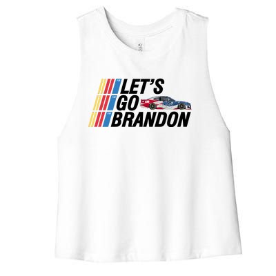 Let's Go Brandon Racing ORIGINAL Women's Racerback Cropped Tank