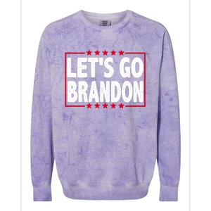 Let's Go Brandon Boxed Logo FJB Biden Chant Colorblast Crewneck Sweatshirt