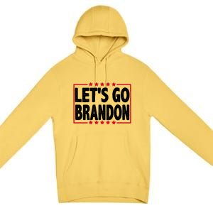 Let's Go Brandon Boxed Logo FJB Biden Chant Premium Pullover Hoodie