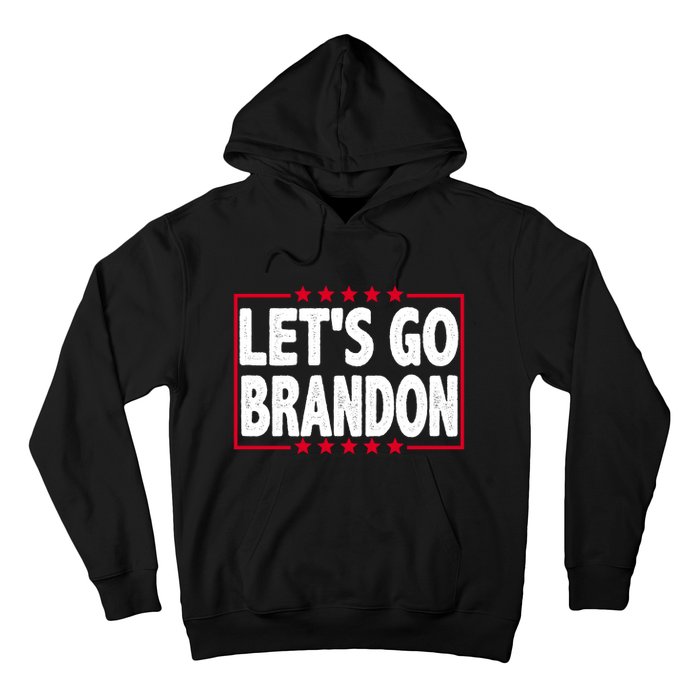 Let's Go Brandon Boxed Logo FJB Biden Chant Hoodie