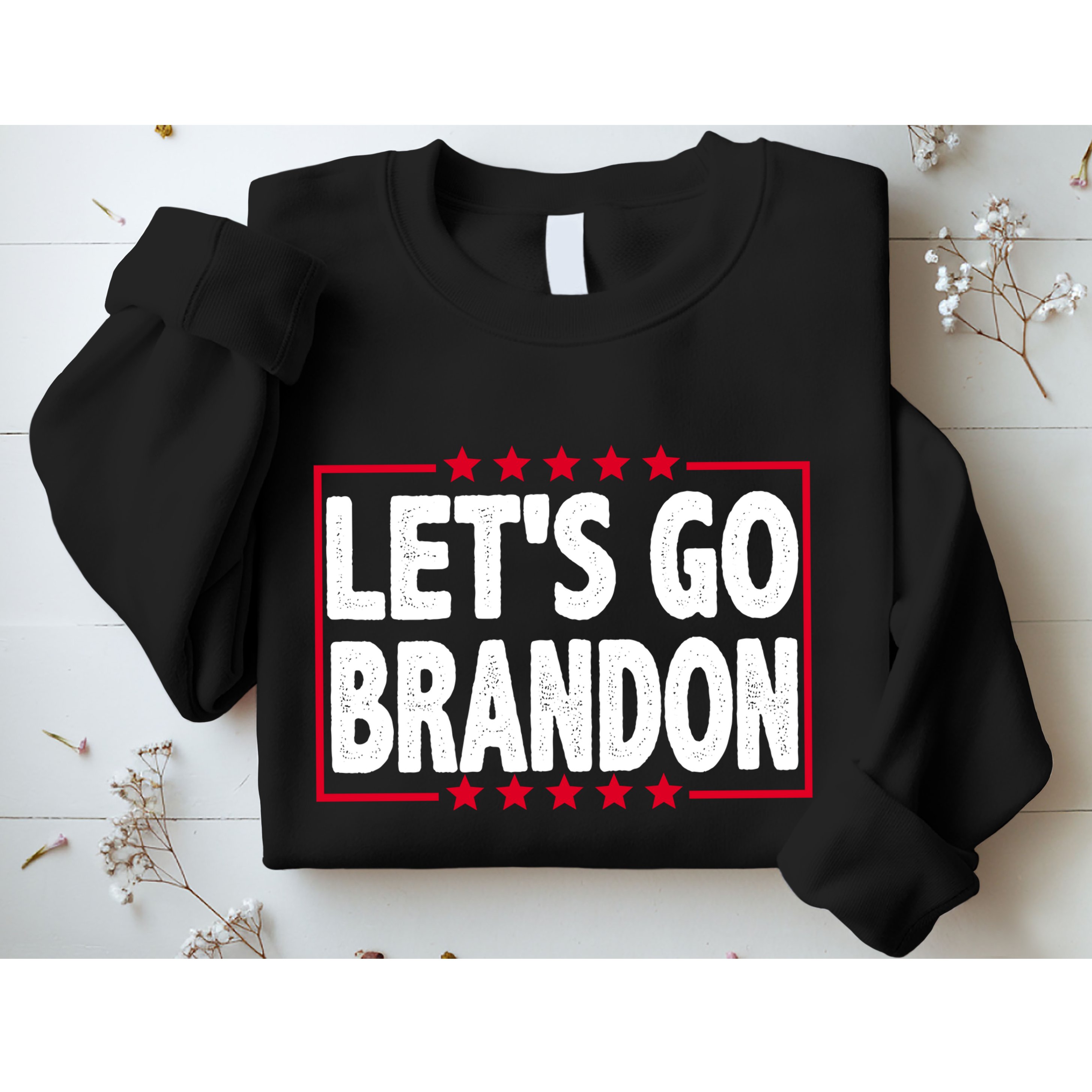 Let's Go Brandon Boxed Logo FJB Biden Chant Sweatshirt