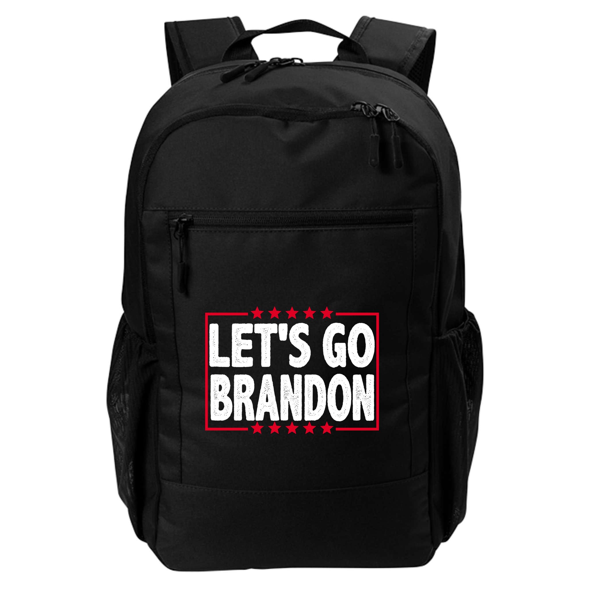 Let's Go Brandon Boxed Logo FJB Biden Chant Backpack