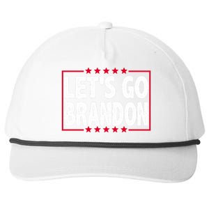 Let's Go Brandon Boxed Logo FJB Biden Chant Snapback Five-Panel Rope Hat