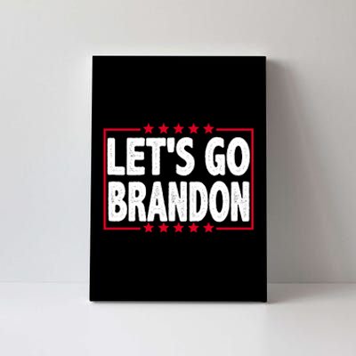 Let's Go Brandon Boxed Logo FJB Biden Chant Canvas