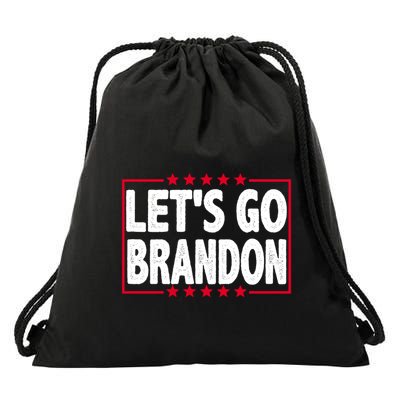 Let's Go Brandon Boxed Logo FJB Biden Chant Drawstring Bag