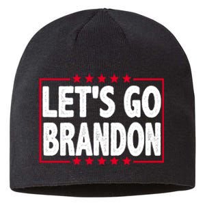 Let's Go Brandon Boxed Logo FJB Biden Chant Sustainable Beanie