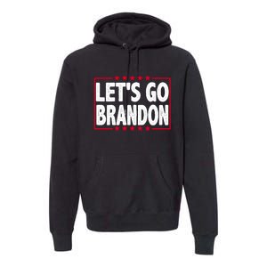 Let's Go Brandon Boxed Logo FJB Biden Chant Premium Hoodie