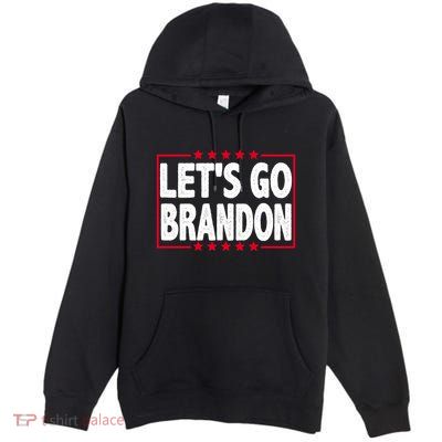 Let's Go Brandon Boxed Logo FJB Biden Chant Premium Pullover Hoodie