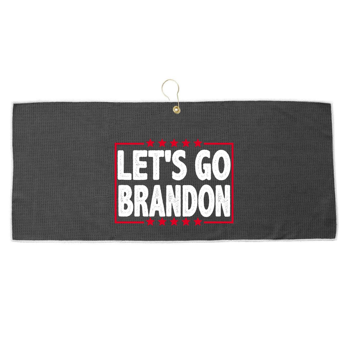 Let's Go Brandon Boxed Logo FJB Biden Chant Large Microfiber Waffle Golf Towel