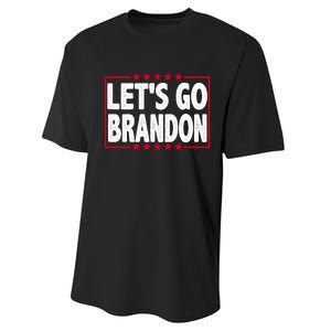 Let's Go Brandon Boxed Logo FJB Biden Chant Performance Sprint T-Shirt