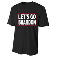 Let's Go Brandon Boxed Logo FJB Biden Chant Performance Sprint T-Shirt