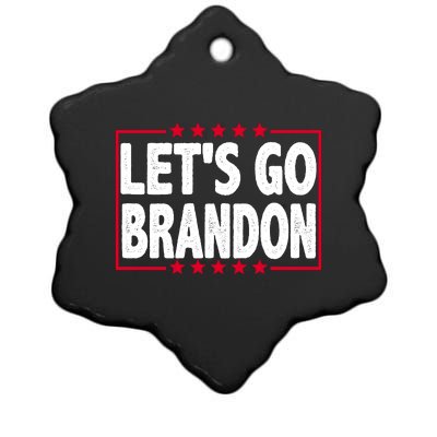 Let's Go Brandon Boxed Logo FJB Biden Chant Ceramic Star Ornament