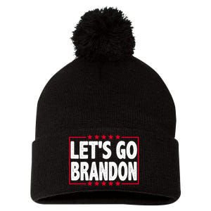 Let's Go Brandon Boxed Logo FJB Biden Chant Pom Pom 12in Knit Beanie