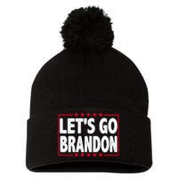 Let's Go Brandon Boxed Logo FJB Biden Chant Pom Pom 12in Knit Beanie