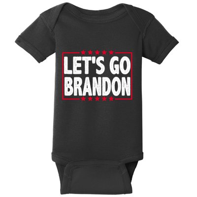 Let's Go Brandon Boxed Logo FJB Biden Chant Baby Bodysuit