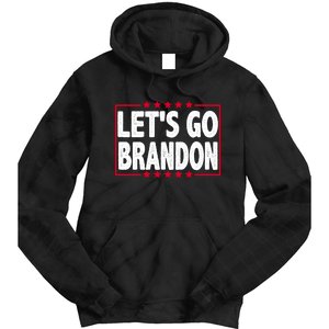 Let's Go Brandon Boxed Logo FJB Biden Chant Tie Dye Hoodie