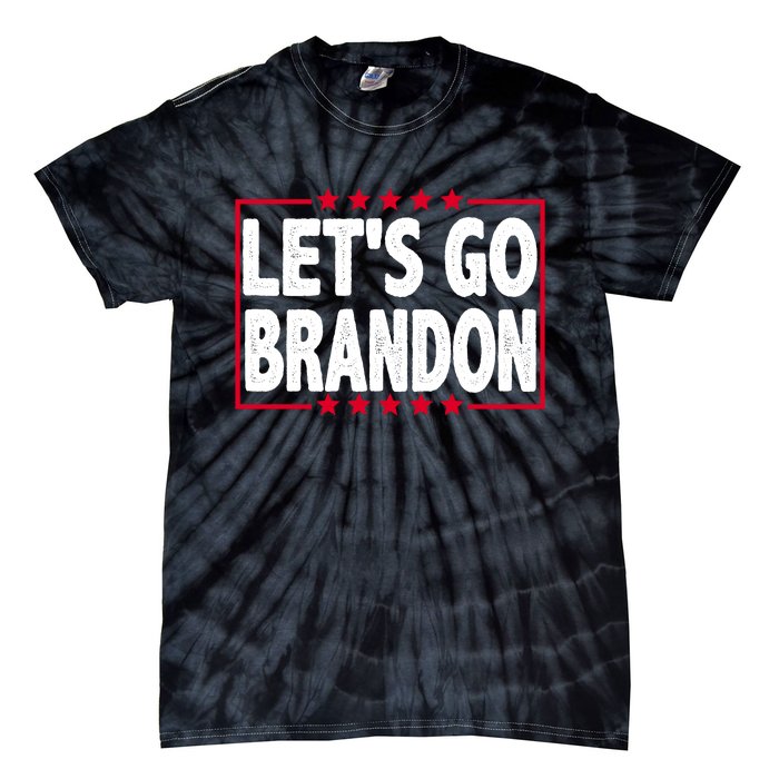 Let's Go Brandon Boxed Logo FJB Biden Chant Tie-Dye T-Shirt