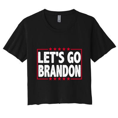 Let's Go Brandon Boxed Logo FJB Biden Chant Crop Top