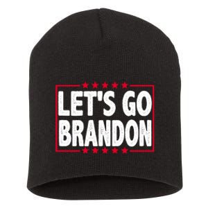 Let's Go Brandon Boxed Logo FJB Biden Chant Short Acrylic Beanie