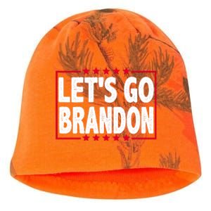 Let's Go Brandon Boxed Logo FJB Biden Chant Kati - Camo Knit Beanie