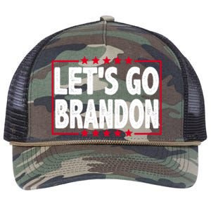 Let's Go Brandon Boxed Logo FJB Biden Chant Retro Rope Trucker Hat Cap