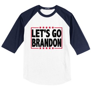 Let's Go Brandon Boxed Logo FJB Biden Chant Baseball Sleeve Shirt