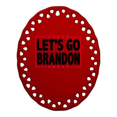 Let's Go Brandon Boxed Logo FJB Biden Chant Ceramic Oval Ornament