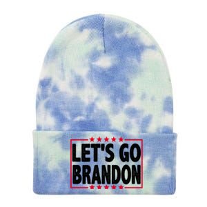 Let's Go Brandon Boxed Logo FJB Biden Chant Tie Dye 12in Knit Beanie