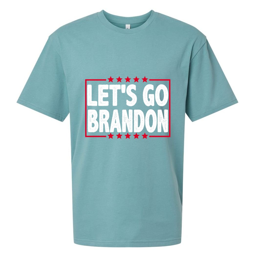 Let's Go Brandon Boxed Logo FJB Biden Chant Sueded Cloud Jersey T-Shirt