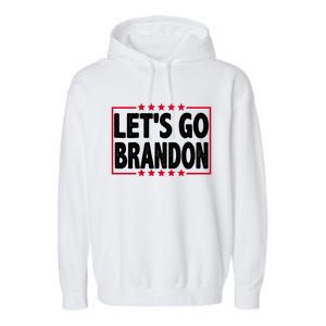 Let's Go Brandon Boxed Logo FJB Biden Chant Garment-Dyed Fleece Hoodie