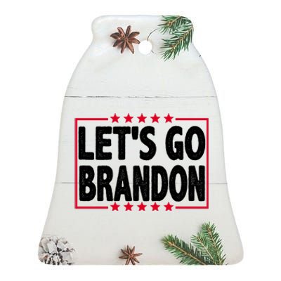 Let's Go Brandon Boxed Logo FJB Biden Chant Ceramic Bell Ornament