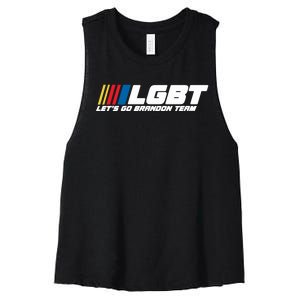 Lets Go Brandon, Let's Go Brandon Team, LGBT, FJB Women's Racerback Cropped Tank