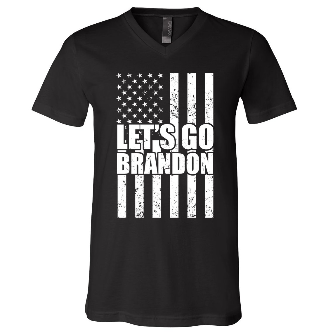 Let's Go Brandon Vintage American Flag V-Neck T-Shirt