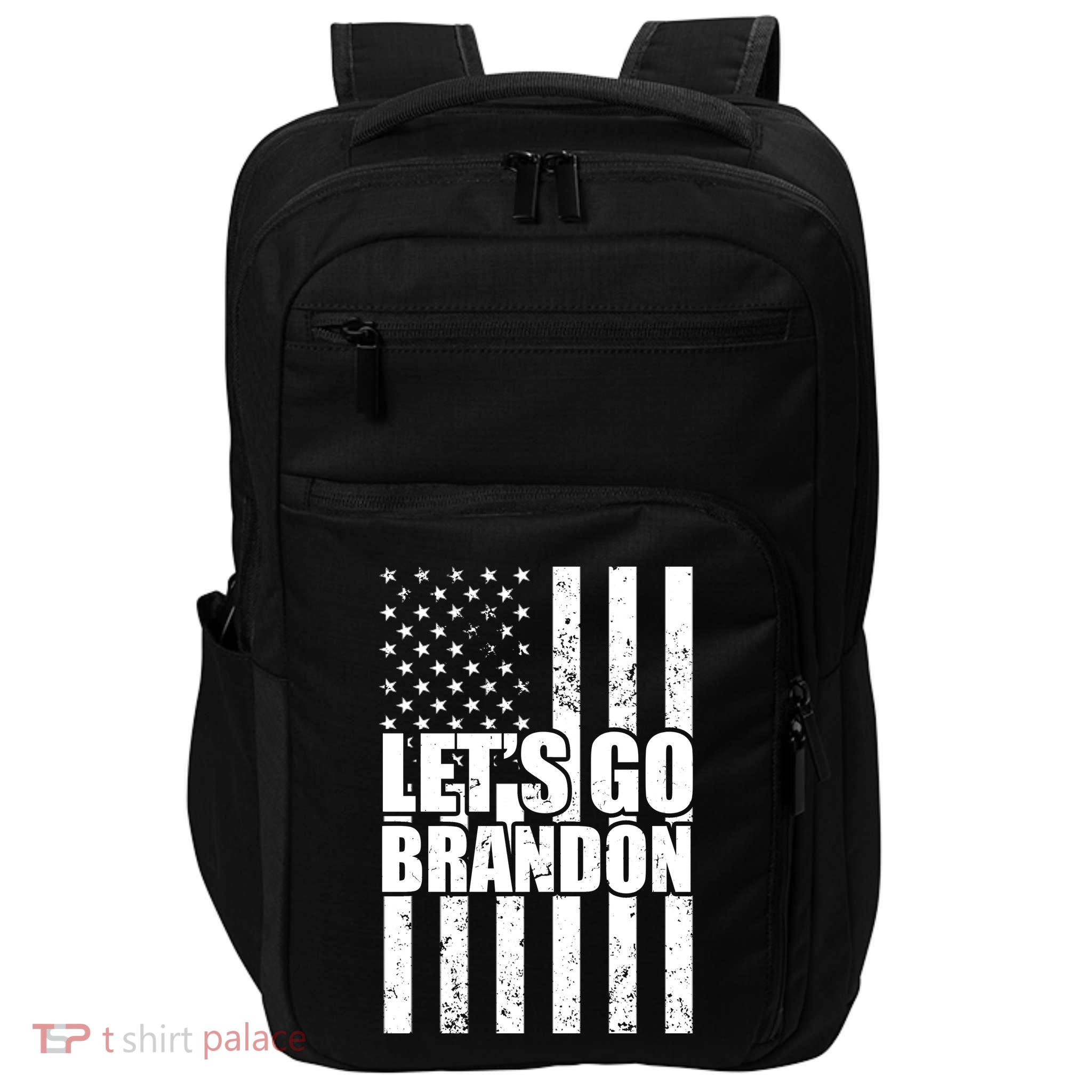 Let's Go Brandon Vintage American Flag Impact Tech Backpack