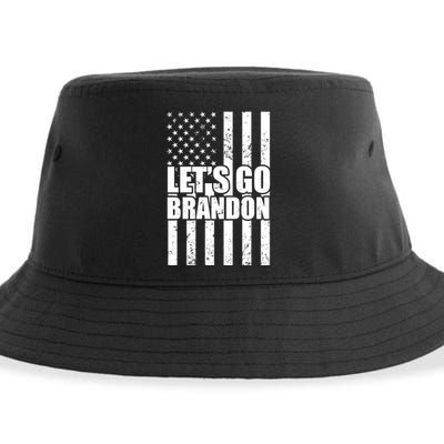 Let's Go Brandon Vintage American Flag Sustainable Bucket Hat