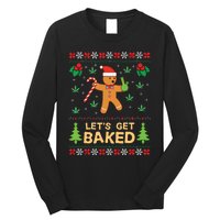 Lets Get Baked Cookie Weed Xmas Ugly Christmas Sweater Long Sleeve Shirt