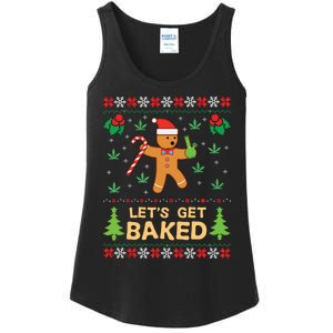 Lets Get Baked Cookie Weed Xmas Ugly Christmas Sweater Ladies Essential Tank