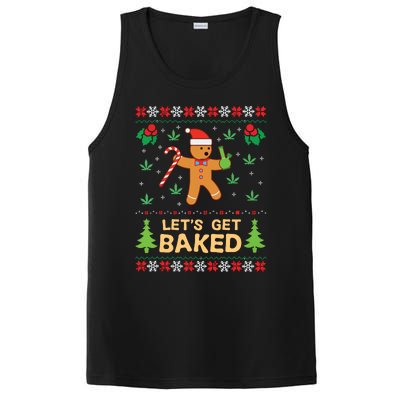 Lets Get Baked Cookie Weed Xmas Ugly Christmas Sweater PosiCharge Competitor Tank