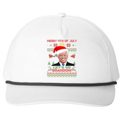 LetS Go Brandon Anti Biden Trump Santa Biden Ugly Christmas Gift Snapback Five-Panel Rope Hat