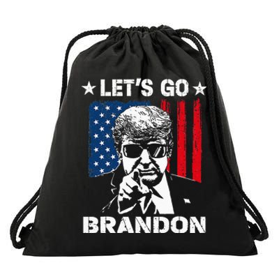 Lets Go Braden Brandon Conservative Anti Liberal US Flag Drawstring Bag