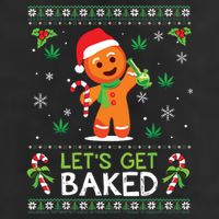 Lets Get Baked Ugly Sweater Weed Christmas Xmas Marijuana 11oz C Handle Ceramic Mug