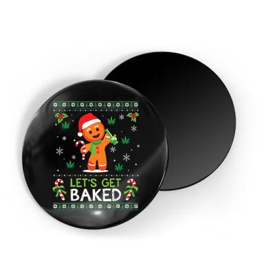 Lets Get Baked Ugly Sweater Weed Christmas Xmas Marijuana Magnet