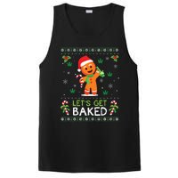 Lets Get Baked Ugly Sweater Weed Christmas Xmas Marijuana PosiCharge Competitor Tank