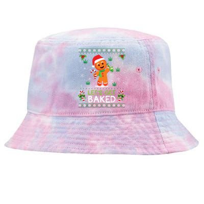 Lets Get Baked Ugly Sweater Weed Christmas Xmas Marijuana Tie-Dyed Bucket Hat