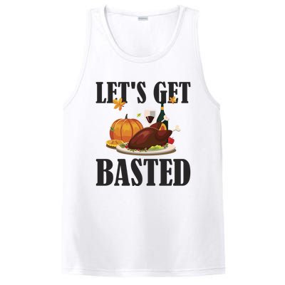 Lets Get Basted Funny Thanksgiving Pun Turkey Holiday Cool Gift PosiCharge Competitor Tank