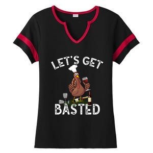 LetS Get Basted Gift Ladies Halftime Notch Neck Tee