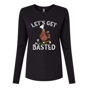 LetS Get Basted Gift Womens Cotton Relaxed Long Sleeve T-Shirt