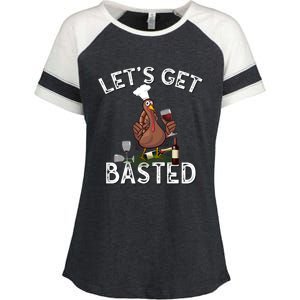 LetS Get Basted Gift Enza Ladies Jersey Colorblock Tee